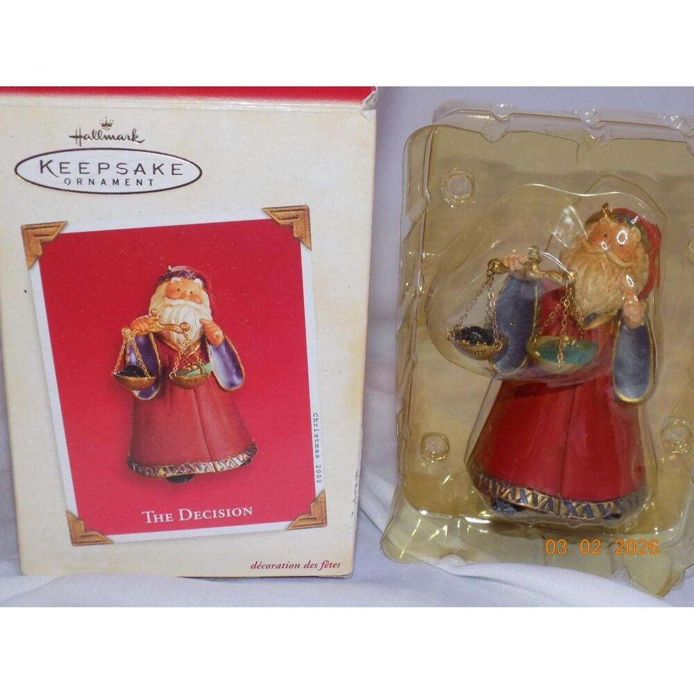 Hallmark Keepsake ornament The Decision Santa ornament 2003